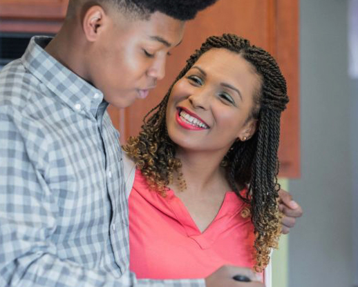 Mother and son kitchen